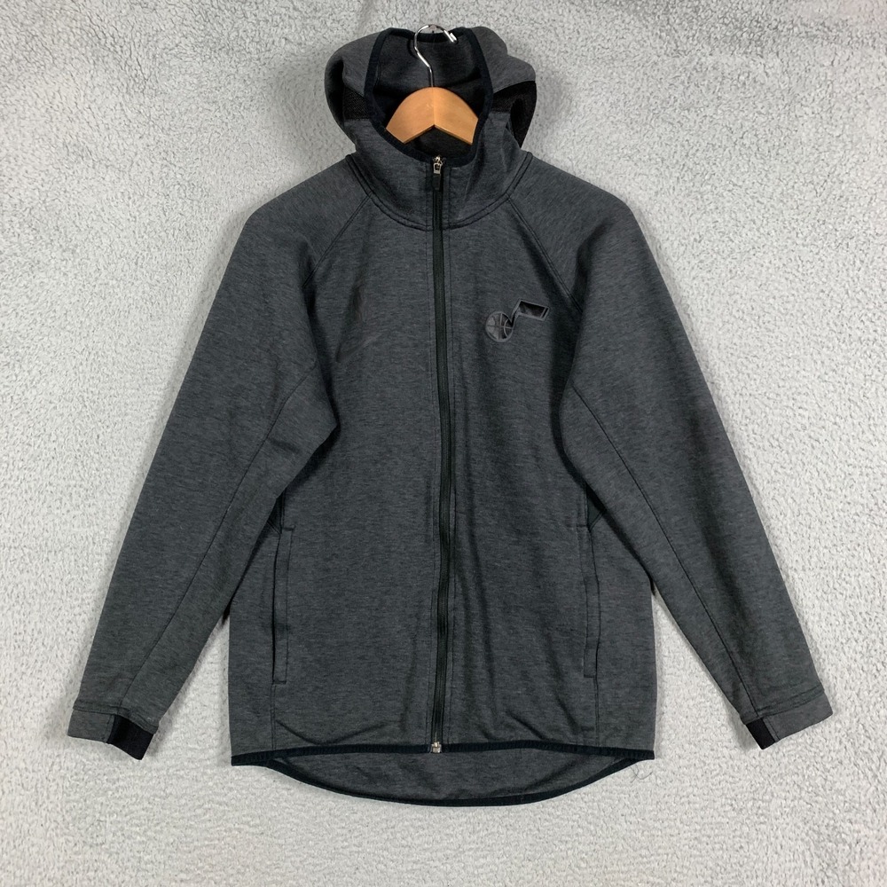 Nike Showtime Hoodie Utah Jazz Men's Small Charcoal Therma Flex Full-Zip Dri-Fit